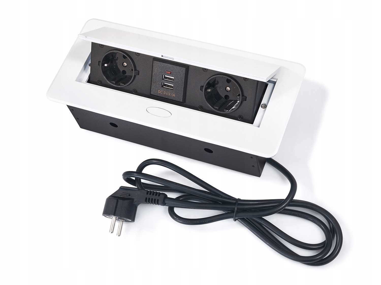 Elektrická zásuvka, USB stolová Led Expert biela